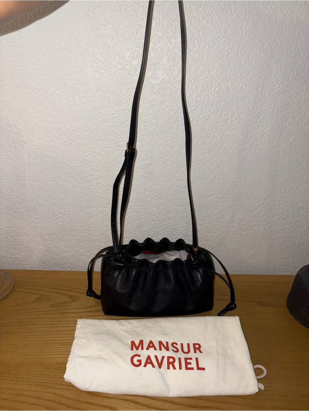 Mansur Gavriel Black Leather Bloom Bag